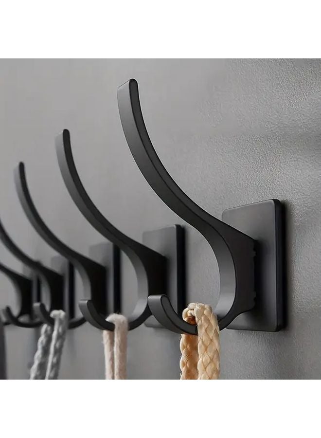 Black Self Adhesive Hooks Space Saving Wall Mounted For Bathroom Kitchen Bedroom - Image 3