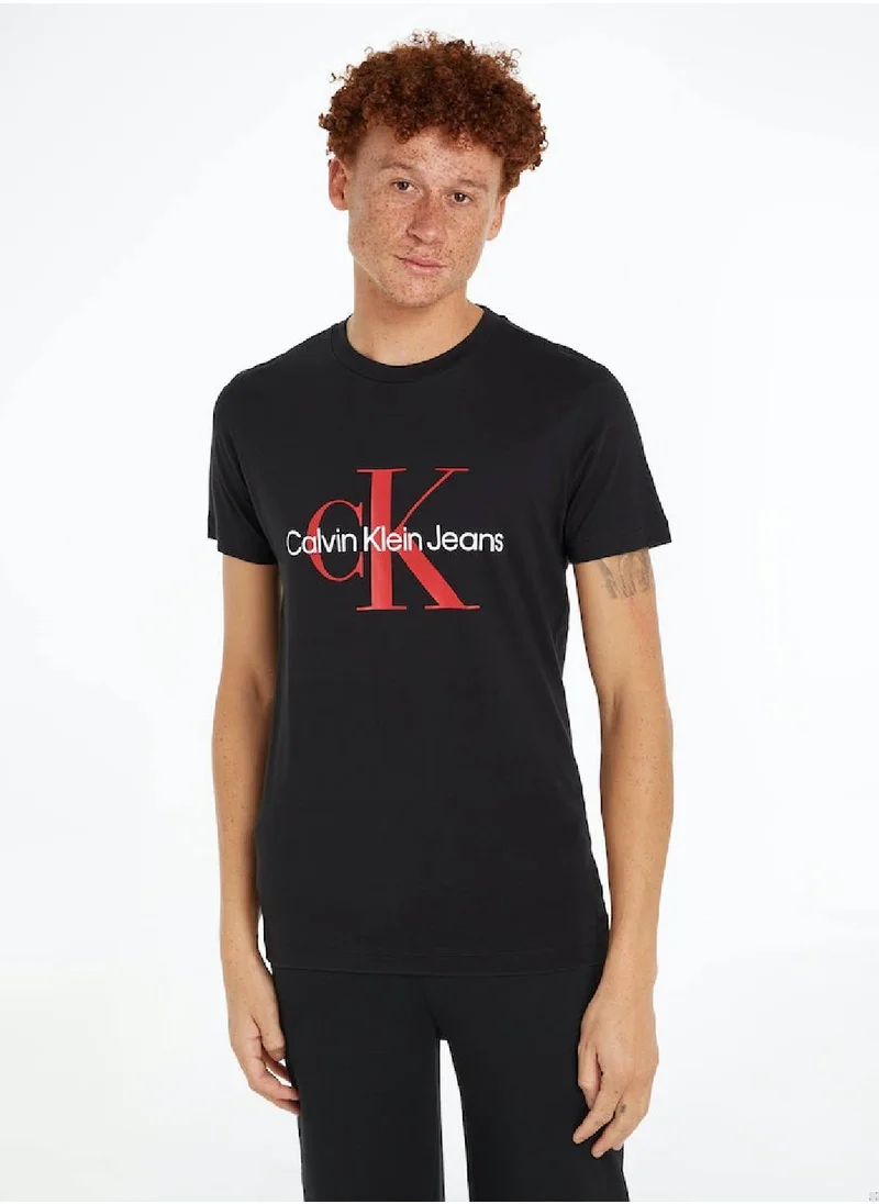 Calvin Klein Jeans Calvin Klein Jeans Men's T-Shirt - Slim fit - Casual Tops - Cotton , Black and Red