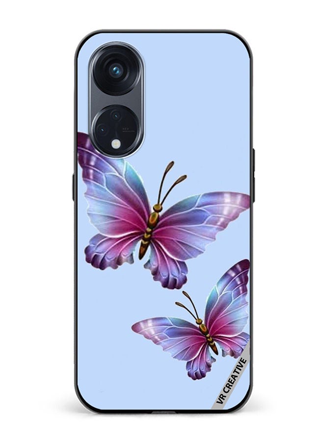 VR CREATIVE Protective Case Cover For Oppo Reno8 T 5G Butterflies Design Multicolour - Image 1