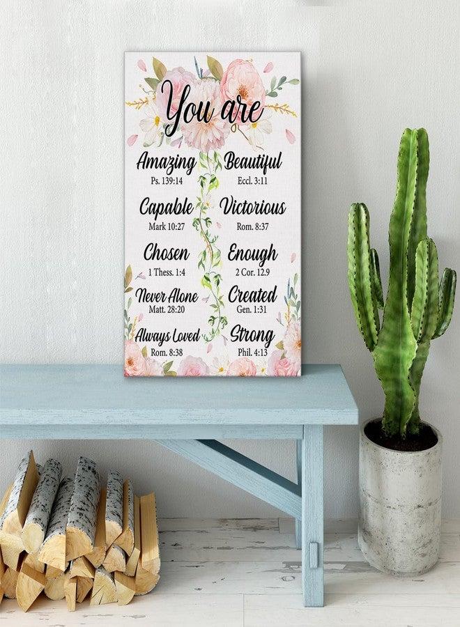 Zauly Christian Wall Art Print: 'You Are Amazing' Bible Verse Canvas Floral Poster Sign for Home Office Decor (12x15 Inch) - Image 5