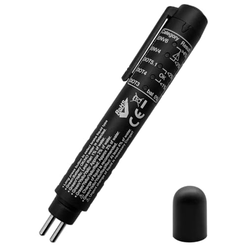 ZKTOOL New Upgraded Version Brake Fluid Tester Pen, Test DOT3 DOT4 DOT5.1 ENV6 ENV4,Brake Fluid Moisture Analyzer with 5 LED Indicators,Brake Fluid Liquid Tester Pen - Image 1