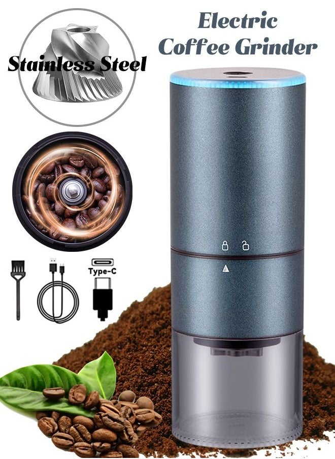 Electric Coffee Grinder - Stainless Steel Conical Burr - USB Rechargeable - Automatically Grind Coffee Beans 