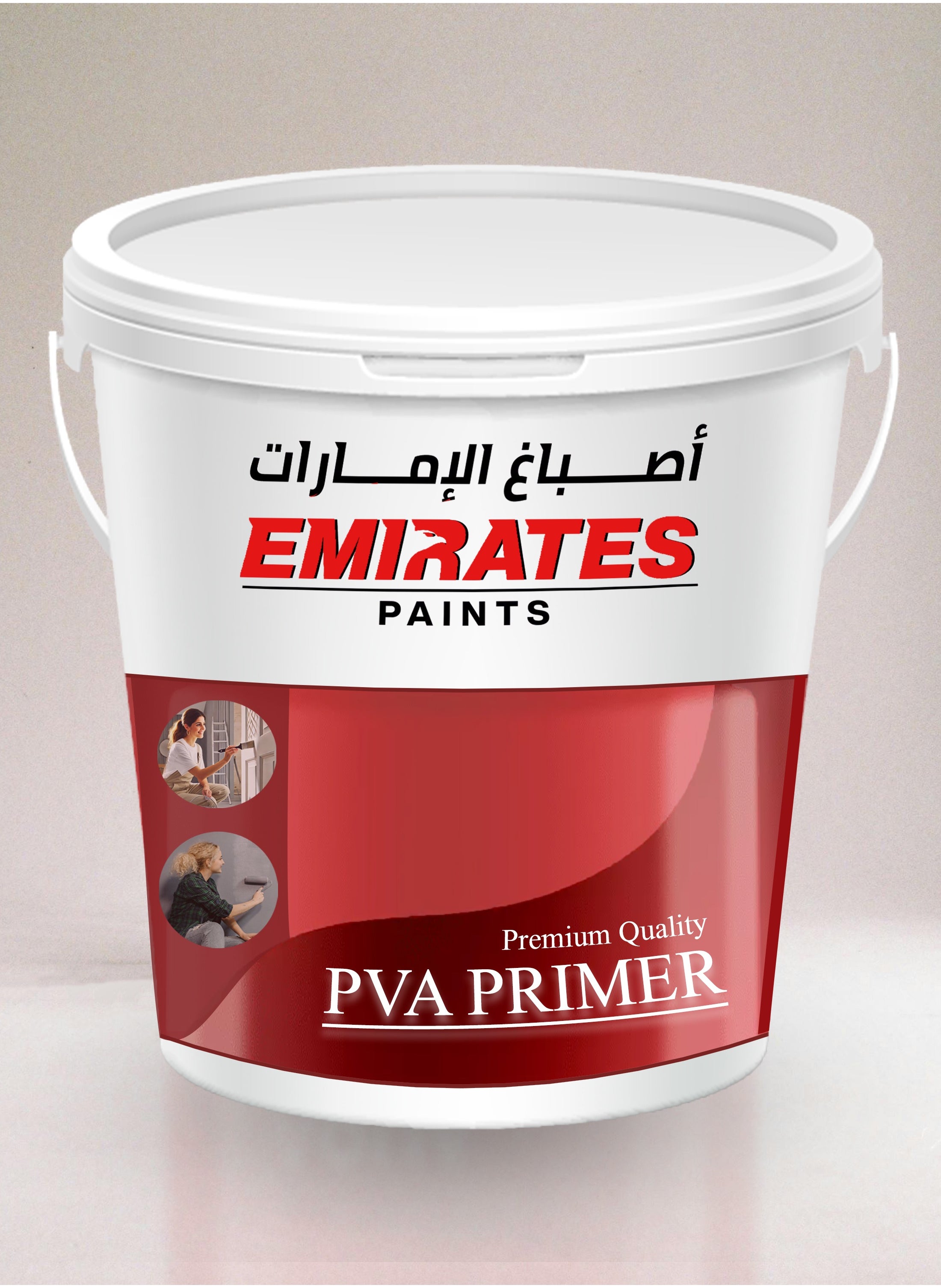 الإمارات الإمارات برايمر PVA - برايمر الطلاء الجداري الفاخر لالتصاق فائق، تشطيب سلس وحماية طويلة الأمد - منخفض الرائحة، صديق للبيئة، سريع الجفاف 