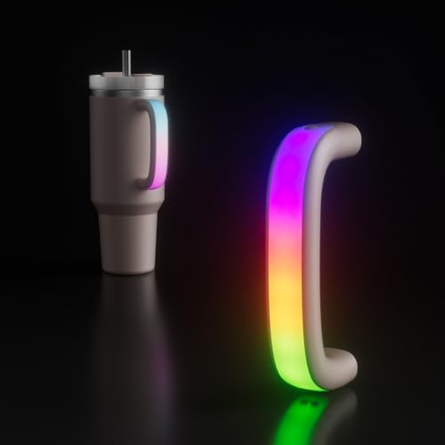 Terficer 6 Colors LED Light-Up Tumbler Handle for Stanley 40oz/30oz, Comfortable Water Bottle Handle for Stanley Tumbler-Compatible with 40oz Stanley Cup Accessories, Use for Outdoor, Party, Home (Rose Quartz) - Image 1