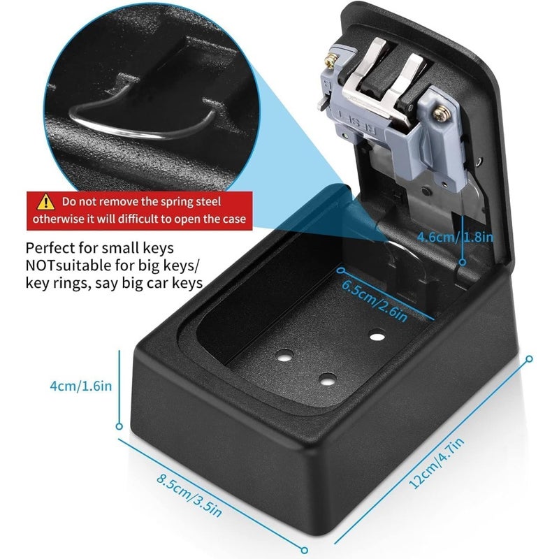 Key Lock Box for Outside - Sturdy and Durable Lock Box for House Keys, 5 Key Capacity Outdoor Lockbox, Waterproof Emergency Spare Key Lockbox with Resettable Code for Home, Garage, Airbnb - Image 2