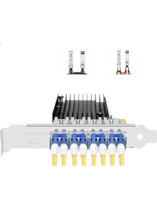 Eb-Link Broadcom Bcm57840 Chip Pci-E V3.0 X8 10G Quad Port Fiber Optic Network Card With Sfp+ Interface For Servers - Image 1