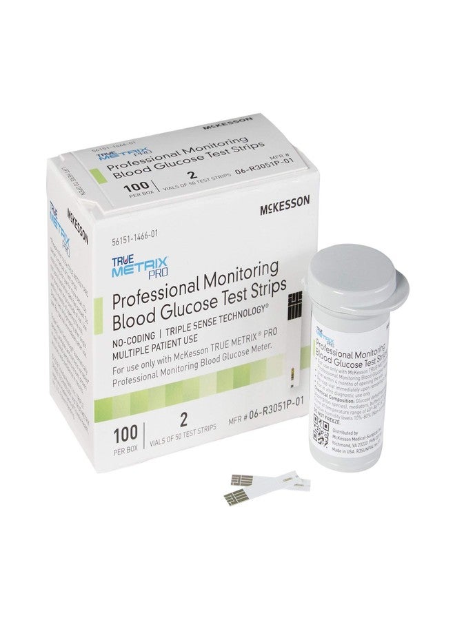 McKesson True METRIX Blood Glucose Test Strips for Diabetes Professional Monitoring System, Multiple Patient Use (100 Count (Pack of 1)) - Image 1