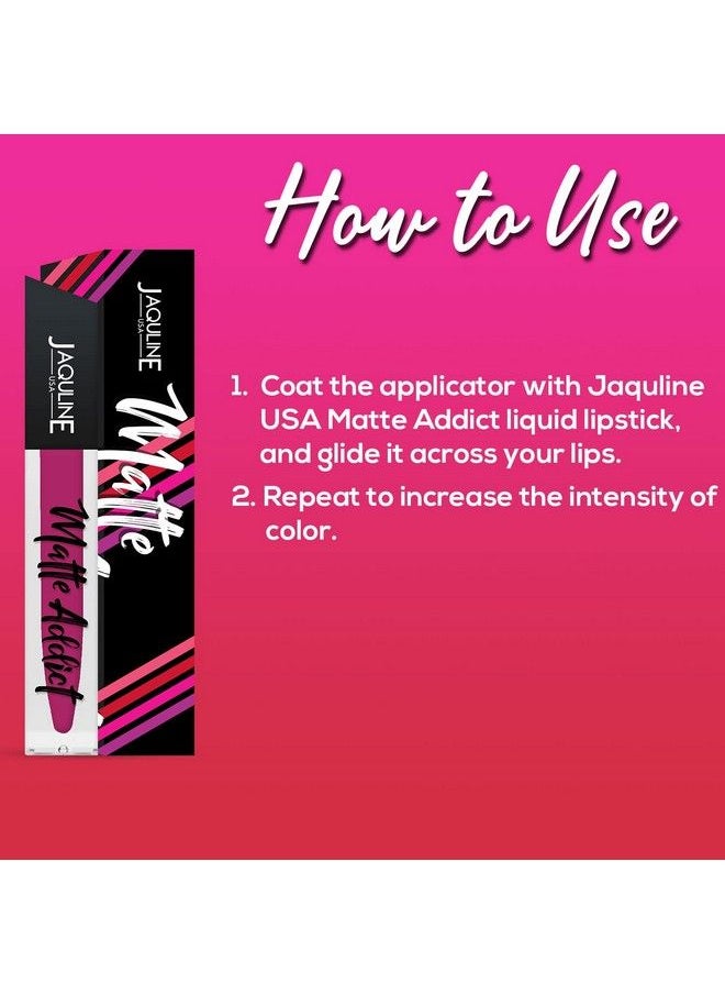 Jaquline USA - Jusa Matte Addict Matte Liquid Lipstick ;Knockout 12 ;Smooth Matte Texture; Light Weight; Transfer And Smudge Proof;Highly Pigmented; Enriched With Vitamin E And Jojoba Oil. - Image 1