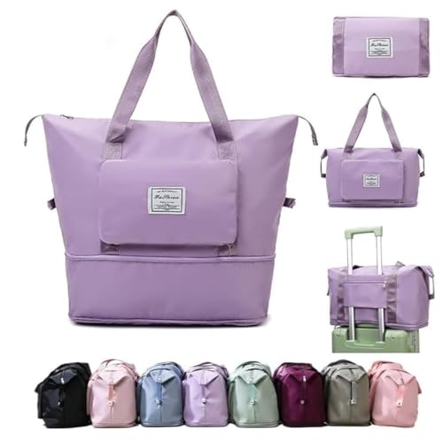 Figment Expandable 41L Foldable Travel Duffle Bag for Women & Men | Large Capacity Waterproof Nylon Weekender Carry-On Tote | Lightweight Overnight Luggage Handbag with Storage - Image 1