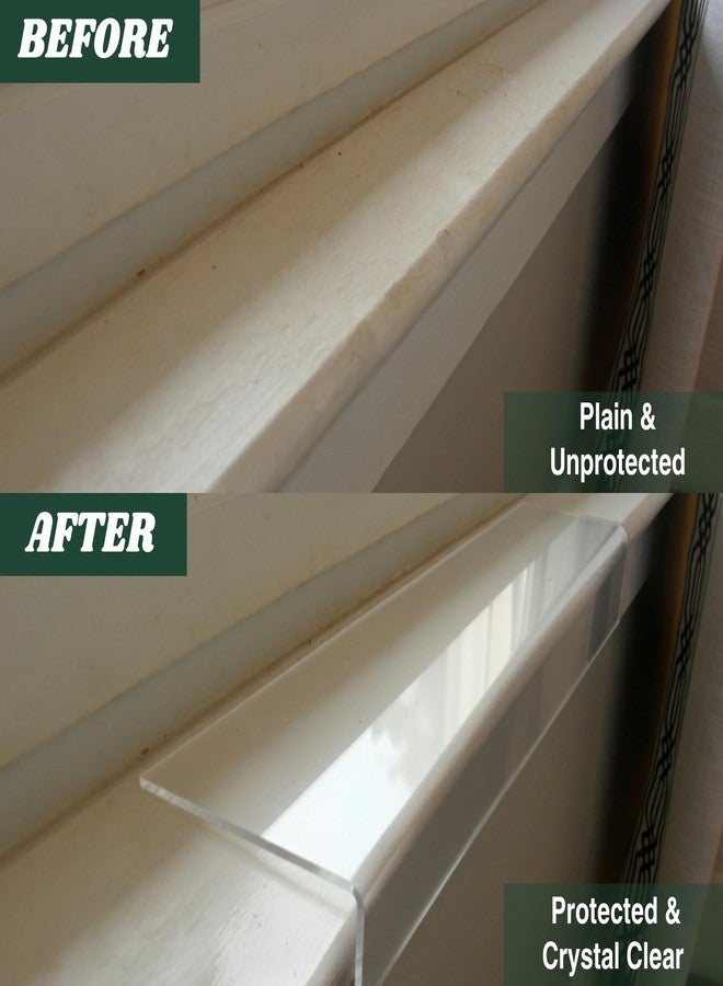 CLAWGUARD Plexiglass Window Sill Protector – Thick Crystal Clear Window Sill Cover & Extender – Window Ledge Protector for Dogs & Cats (35.5in. x 5.25in.) - Image 2