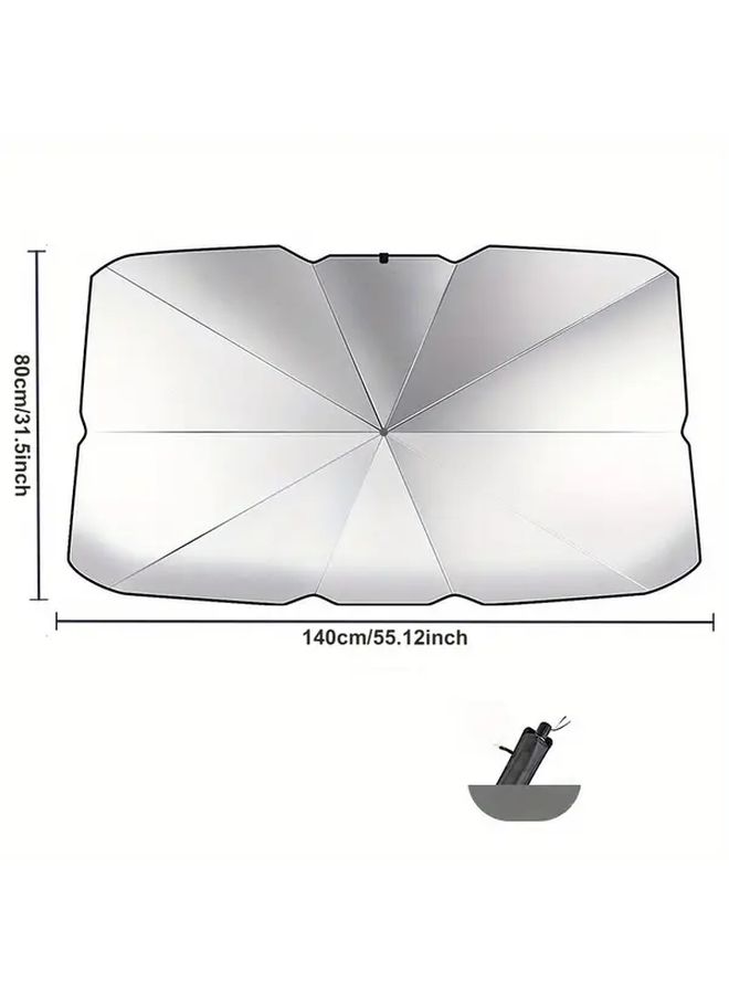 Large Manual Crank Retractable Car Sunshade Privacy Windshield UV Blocker - Image 4