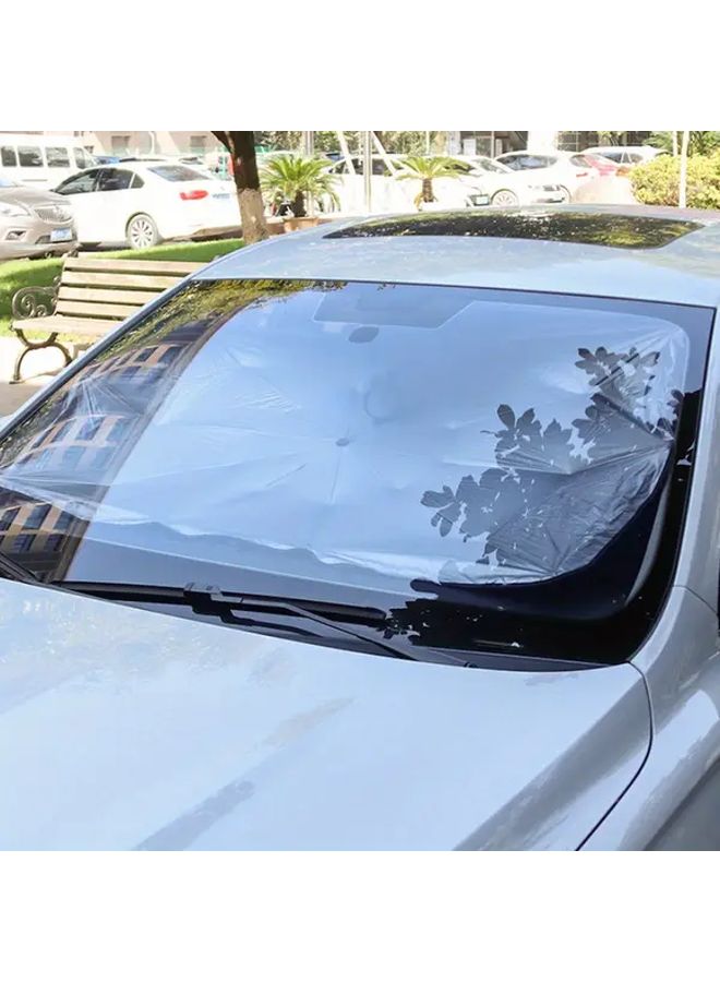 Large Manual Crank Retractable Car Sunshade Privacy Windshield UV Blocker - Image 5