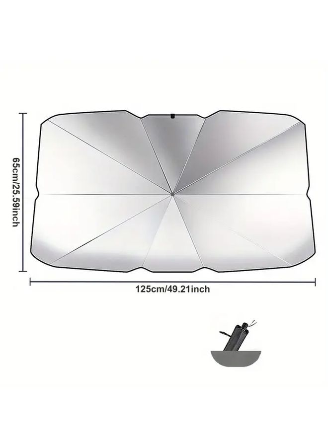Large Manual Crank Retractable Car Sunshade Privacy Windshield UV Blocker - Image 3