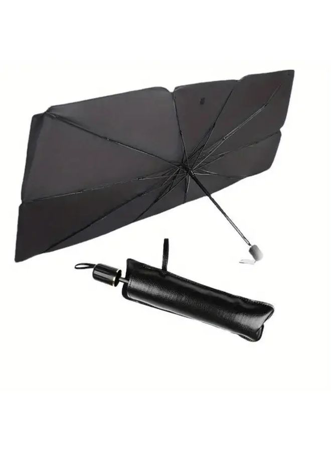 Large Manual Crank Retractable Car Sunshade Privacy Windshield UV Blocker - Image 1