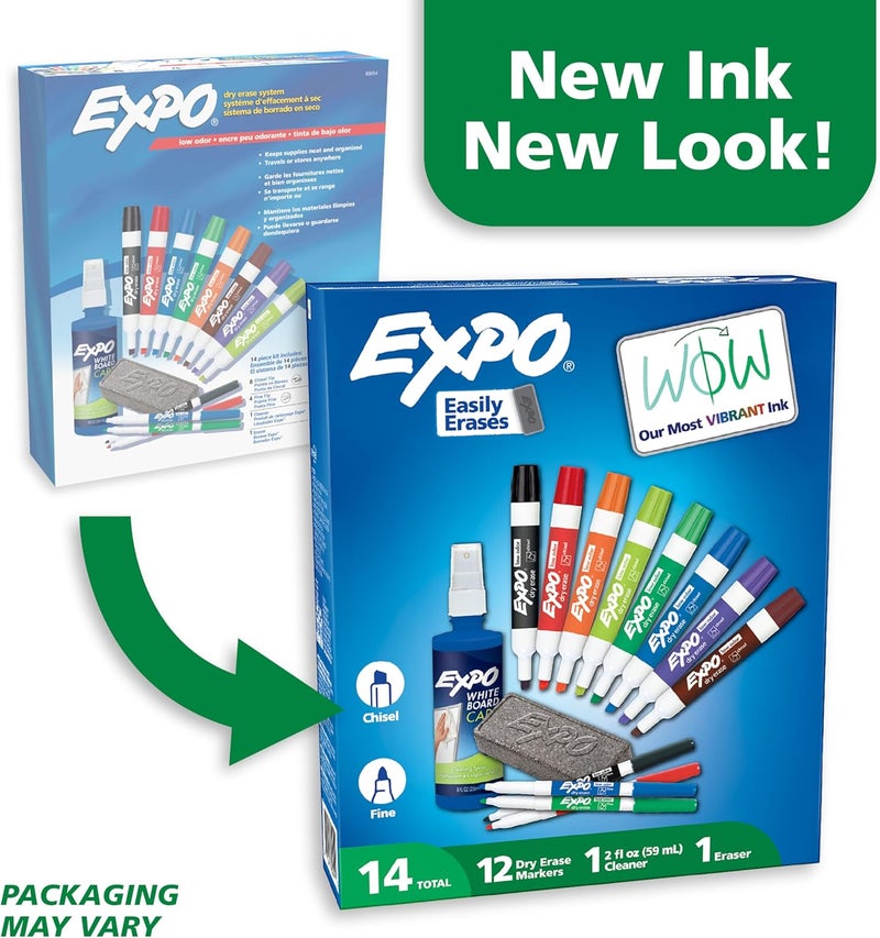 Expo 80054 Low-Odor Dry Erase Markers, Chisel Tip, Assorted Colors, 15-Piece Set - Image 2