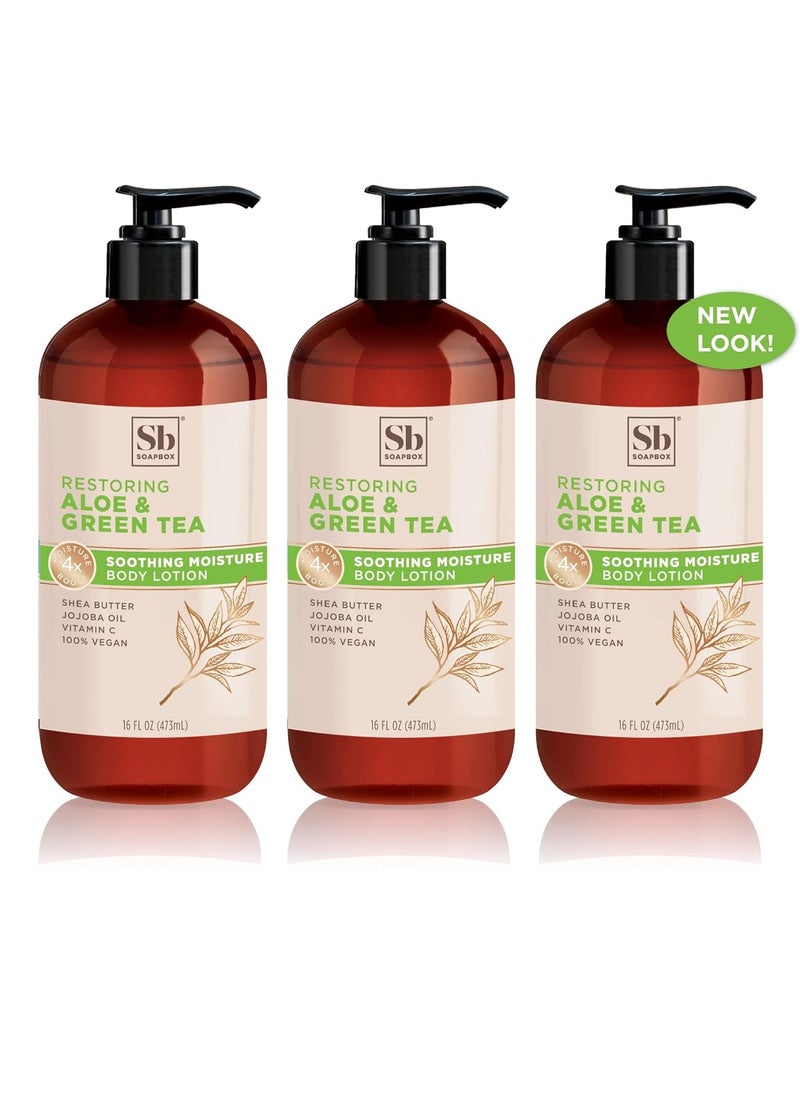 Soapbox - Soapbox Bamboo & Green Tea Moisturizing Body Lotion with Shea Butter & Jojoba Oil | Paraben Free, Cruelty Free, Vegan, Made in the USA (16oz, 3 Pack) - Image 1