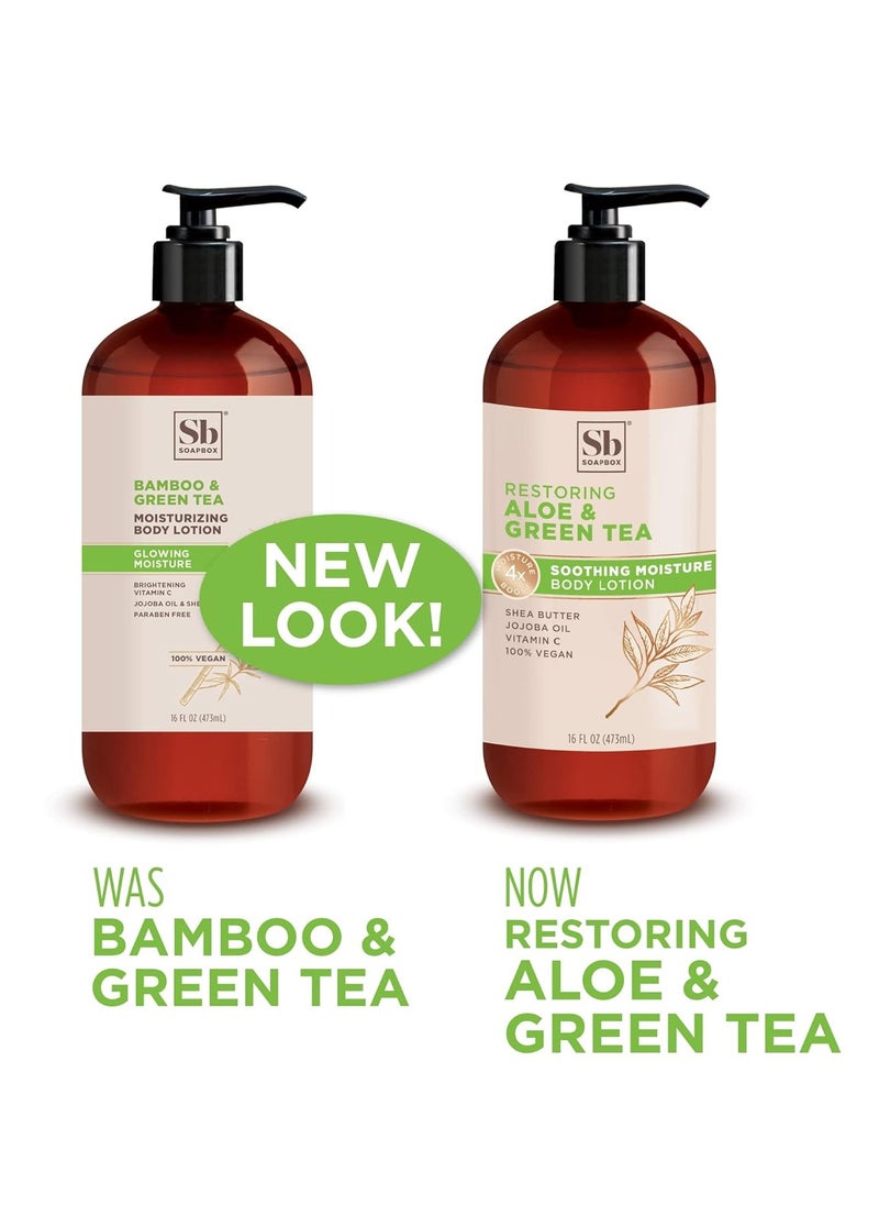 Soapbox - Soapbox Bamboo & Green Tea Moisturizing Body Lotion with Shea Butter & Jojoba Oil | Paraben Free, Cruelty Free, Vegan, Made in the USA (16oz, 3 Pack) - Image 1