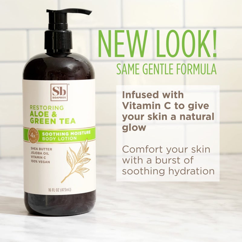 Soapbox Bamboo & Green Tea Moisturizing Body Lotion with Shea Butter & Jojoba Oil | Paraben Free, Cruelty Free, Vegan, Made in the USA (16oz, 3 Pack) - Image 2