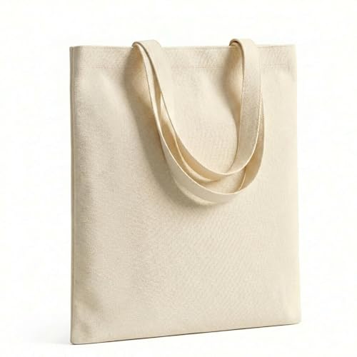 MOLOVA 1 Pack Premium Canvas Reusable Tote Gift Bags,Made of Natural Canvas with Handle,Work,DIY,Shopping(Natural) - Image 1