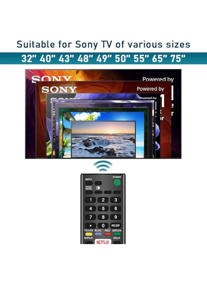 HuHa - CtrlTV Remote for Sony Bravia Smart Remote and Sony Bravia UHD Crystal 4K Smart HDR OLED TVs LCD LED HDTV RMT-TX100U with Netflix XBR KDL Series - Image 1