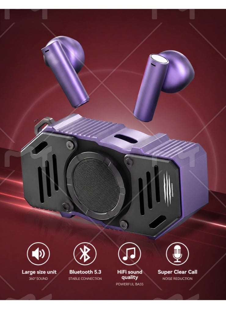 يفيي سماعات أذن EFFIE GVTMS02 Spinner TWS اللاسلكية بتقنية البلوتوث | بنفسجي | صوت ستيريو عالي الدقة | بلوتوث 5.3 | ألعاب وموسيقى بزمن انتقال منخفض | علبة شحن محمولة | عمر بطارية طويل | خاصية تقليل الضوضاء - Image 1