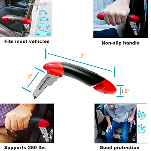 KAKKOII Car Handle Assist Holder, 5 in 1 Vehicle Support Handles, Seatbelt Cutter, Window Breaker, Car Emergency Tool with LED Flashlight for Elderly, Disabled - Image 4