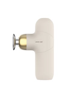 GREEN LION Premium 40W Portable Massage Gun / 50-55DB Noise / 4 Speed Dual Mode Gear / 1400-3000 RPM Range / Hot Compress / Strong Massage / Conical Head / Spherical Head / Clawed Head / Flat Head - Beige  - Image 1