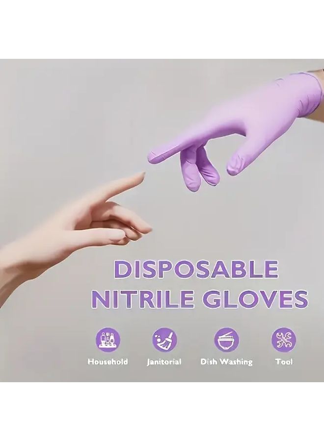 Lightweight Purple Large Disposable Nitrile Gloves 12 Pairs For Home Kitchen Cleaning - Image 2