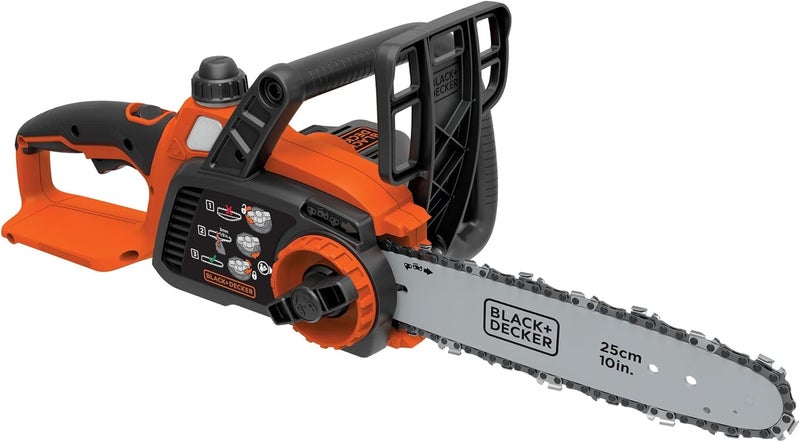 BLACK+DECKER 20V MAX Chain Saw Cordless Chainsaw, 10-Inch Battery Chainsaw, Tool Only, for Wood Cutting and Tree Pruning, Includes Guide Bar Scabbard (LCS1020B) - Image 1
