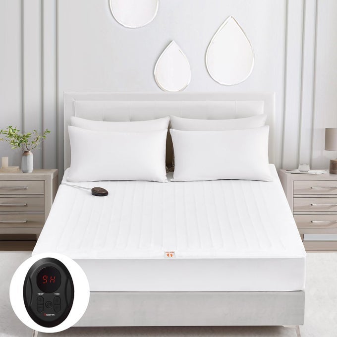 ELECTRIC HEATED MATTRESS PAD FULL SIZE 54 X 75 BED WARMER 9 HEAT SETTINGS 112 HOURS AUTO OFF DEEP POCKET FAST HEATING MACHINE WASHABLE SOFT AND COZY
