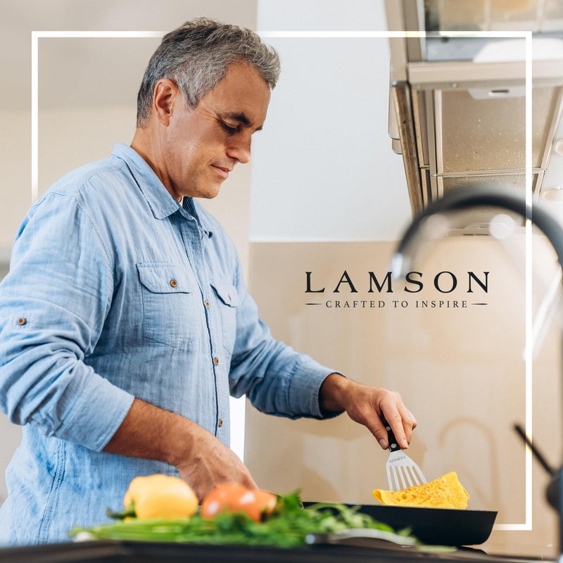 Lamson 3" x 6" Chef's Slotted Turner with Ultra Durable Handle - Left Hand - Image 4
