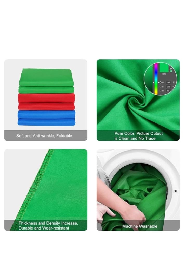 Xria Xria Green Screen 3X6m 10X20 Ft Solid Color Backdrop Photographic Background Washable Cloth For Photo Studio Video Chroma Key (Green)  - Image 4
