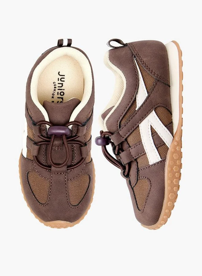 جونيورز Boys Panelled Toggle Lace Ankle School Sneakers