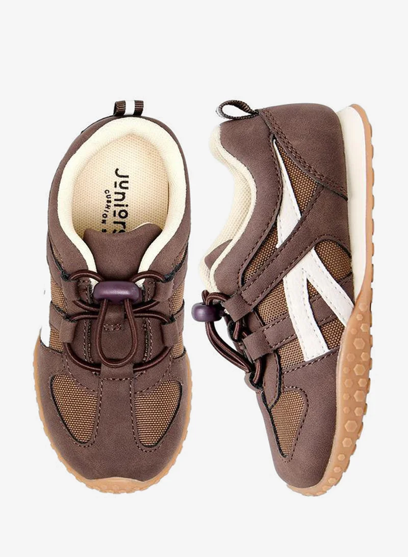Juniors Boys Panelled Toggle Lace Ankle School Sneakers