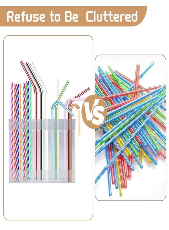BADAO Acrylic Straw Holder for Cabinet Door - Reusable Straw Dispenser & Organizer for Kitchen, Bathroom, and Pantry - Adhesive Mount, Drying Rack and Tumbler Storage Solution - Image 5