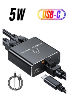 Excefore محول موزع شبكة RJ45، موزع كابل إيثرنت، موزع إنترنت من 1 إلى 3 موزع شبكة LAN عالي السرعة 1000 ميجابت في الثانية، شبكة متزامنة لـ 3 أجهزة، لـ Cat5/5e/6/7/8  - Image 1