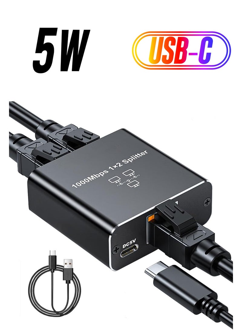 Excefore - محول موزع شبكة RJ45، موزع كابل إيثرنت، موزع إنترنت من 1 إلى 3 موزع شبكة LAN عالي السرعة 1000 ميجابت في الثانية، شبكة متزامنة لـ 3 أجهزة، لـ Cat5/5e/6/7/8 - Image 1