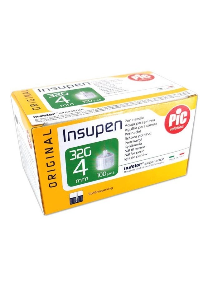 Pic Insupen 32G x 4mm Pen Needles - 100s Pack - Image 2