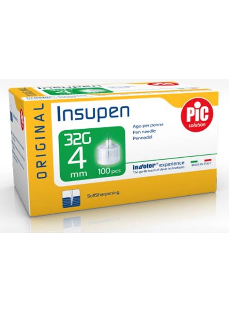 Pic Insupen 32G x 4mm Pen Needles - 100s Pack - Image 1