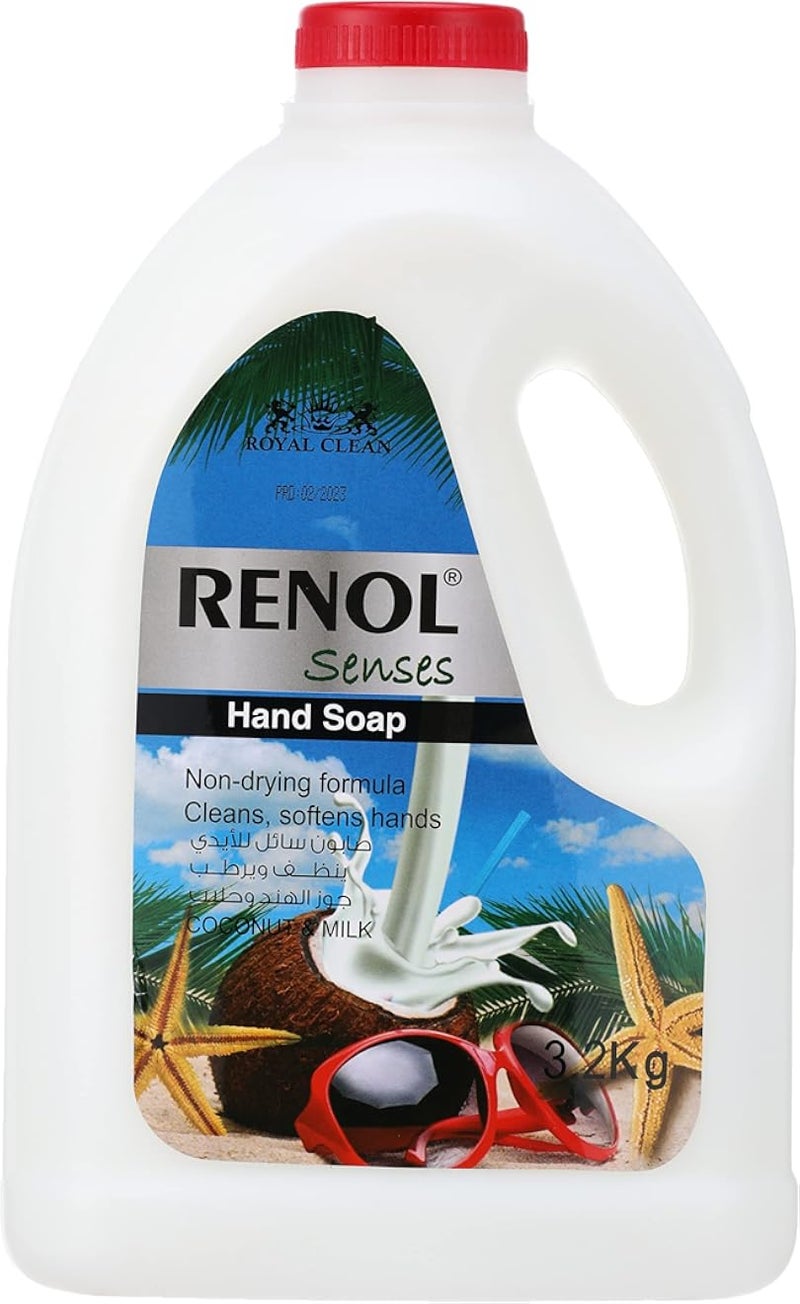 Renol senses hand soap with coconut and milk- 3.2 kg