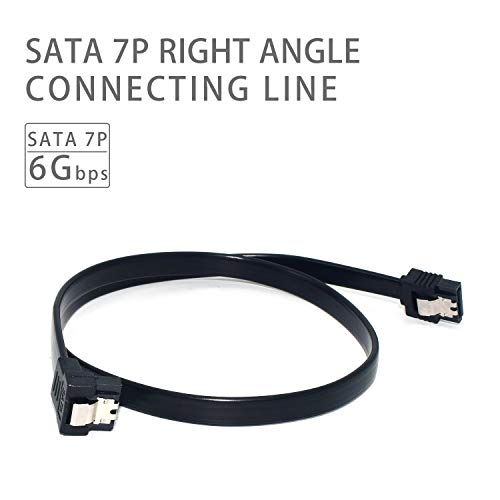 ELifeApply SATA Cables, Sata III 6.0 Gbps Cable 90 Degree Right Angle Data Cable 7 Pin with Locking Latch 18Inch for SATA HDD, SSD, CD Driver etc(3 Pack) - Image 2