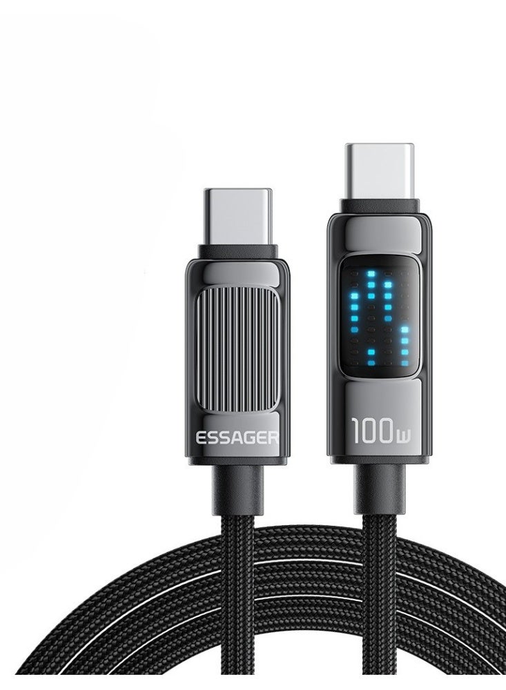ESSAGER USB C to USB C Cable 100W USB C Charger Cable for iPhone 17/17 Air/17 Pro/17 Pro Max/16, MacBook Pro, iPad Pro Samsung Galaxy S25/S24/S22 Ultra, Switch, Pixel, (100W, 1M) - Image 1