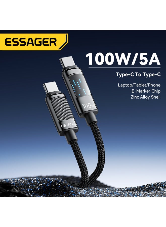 ESSAGER USB C to USB C Cable 100W USB C Charger Cable for iPhone 17/17 Air/17 Pro/17 Pro Max/16, MacBook Pro, iPad Pro Samsung Galaxy S25/S24/S22 Ultra, Switch, Pixel, (100W, 1M) - Image 2