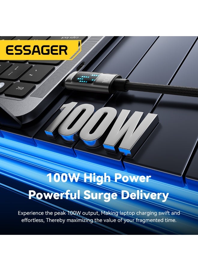 ESSAGER USB C to USB C Cable 100W USB C Charger Cable for iPhone 17/17 Air/17 Pro/17 Pro Max/16, MacBook Pro, iPad Pro Samsung Galaxy S25/S24/S22 Ultra, Switch, Pixel, (100W, 1M) - Image 3