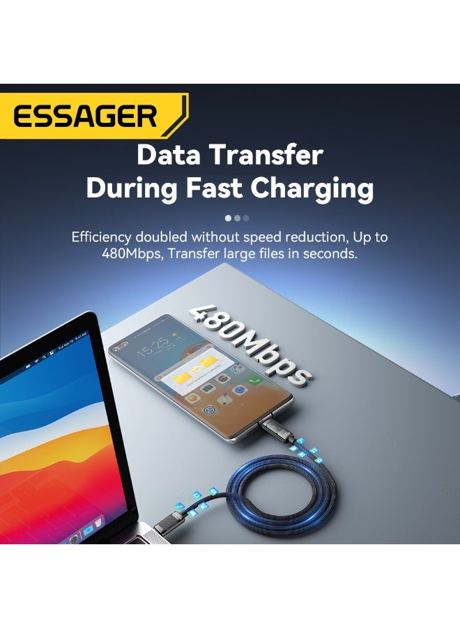 ESSAGER USB C to USB C Cable 100W USB C Charger Cable for iPhone 17/17 Air/17 Pro/17 Pro Max/16, MacBook Pro, iPad Pro Samsung Galaxy S25/S24/S22 Ultra, Switch, Pixel, (100W, 1M) - Image 5