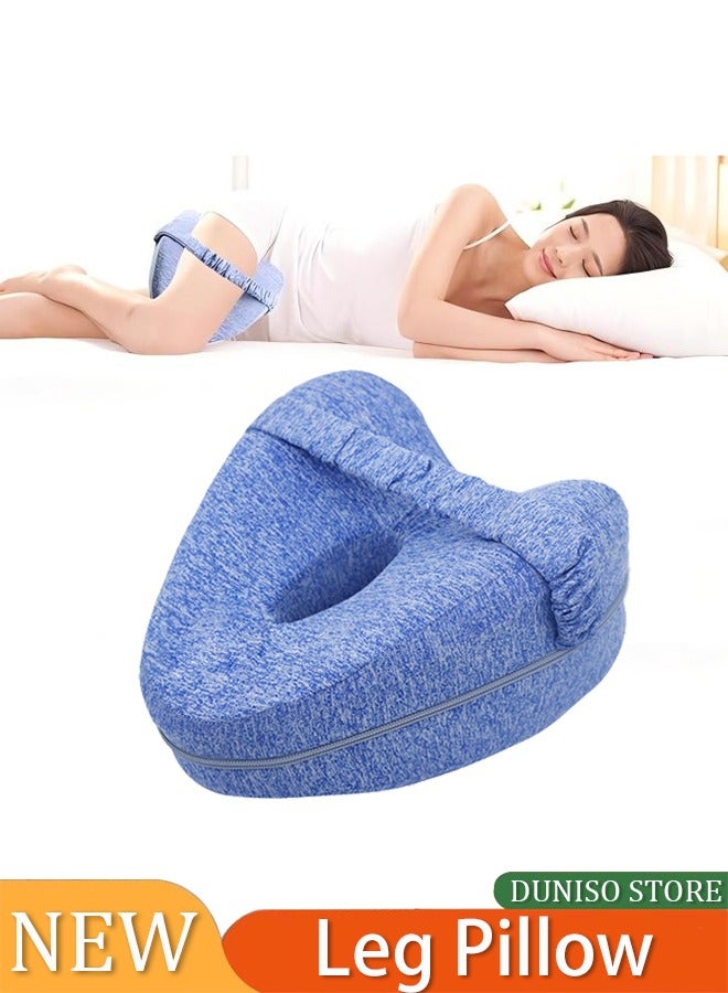 Pregnancy Relax Knee Pillow With Elastic Strap,Knee Pillow for Side Sleepers with Elastic Strap, Memory Foam Leg Pillow, Ideal for Spine Alignment, Hip, Back & Joint Pain Relief , for Better Sleeping with Breathable & Washable Cover  - Image 1