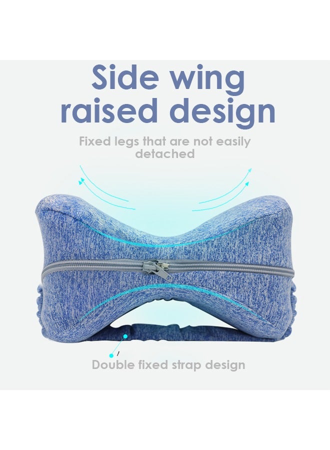 Pregnancy Relax Knee Pillow With Elastic Strap,Knee Pillow for Side Sleepers with Elastic Strap, Memory Foam Leg Pillow, Ideal for Spine Alignment, Hip, Back & Joint Pain Relief , for Better Sleeping with Breathable & Washable Cover  - Image 2
