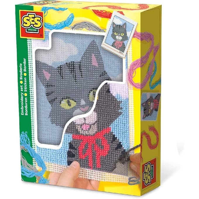 Children’s Embroidery Cat, Multicolour, Small
