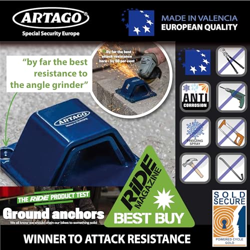 Artago 61 High-End Security Anchor, Double Bridge 6+6, Sold Secure Approved, Special Armored Deepest Bolts, Maximum Strength Steel Tested, Anti Theft for Anchoring Motorcycle to Ground Floor, Wall - Image 5