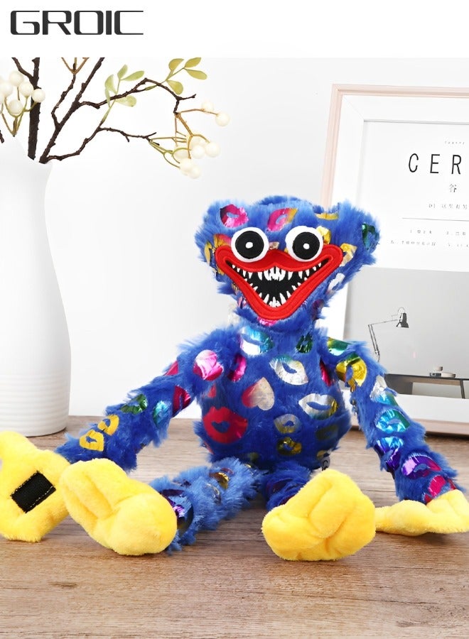 GROIC Wuggy Plush Toy, Poppy Playtime Surrounding Doll, Smiling Huggy Wuggy Plush Stuffed Doll Holiday Decoration Gift Monster Horror Game Toys 15.7 Inch Blue - Image 1